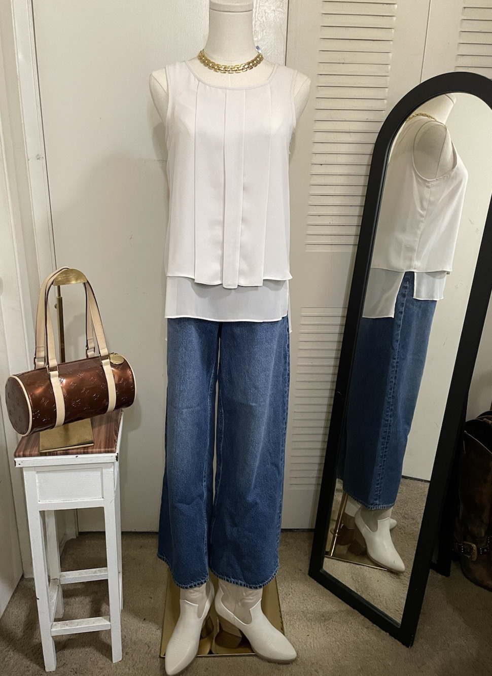 HD in Paris Anthropologie Sleeveless Pleated Sheer Top Size 2 Made In Indonesia